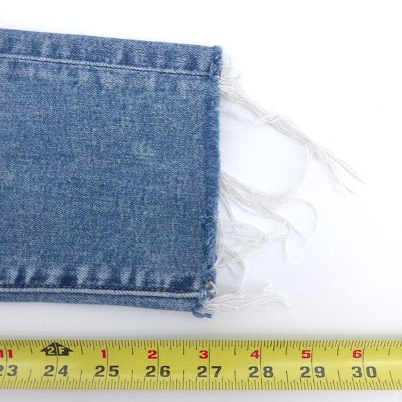 LOFT Women Jeans The Skinny 27/4 Blue Distressed Raw Hem High Rise - Picture 11 of 11